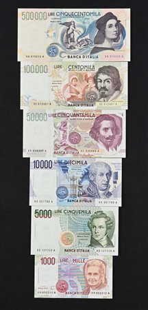 Banconote Fior di Stampa della Serie X sostitutiva: 500.000 Lire Raffaello;...
