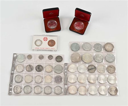 Lotto di monete Repubblica Italiana ed estere in argento