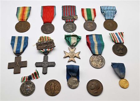 Lotto 15 medaglie in argento e bronzo del Regno d'Italia: Campagna d'Africa,...