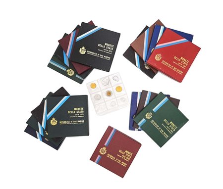 Lotto San Marino: 20 Serie annuali 1972/1986, 2 pezzi 1.000 Lire 1977,...