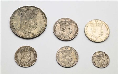 Lotto Colonia Eritrea: Tallero da 5 Lire 1891, 1/4 di Tallero da 2 Lire 1890,...