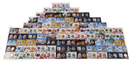 Lotto 78 coin cards con 50 cts Fdc 2010-2017 Città del Vaticano con e senza...