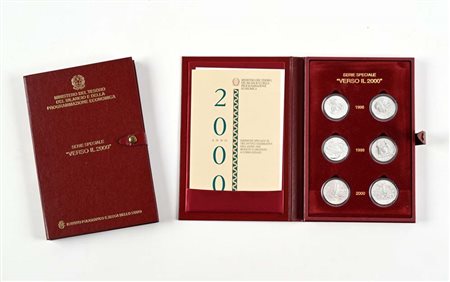 2 Confezioni della Serie Speciale di monete "Verso il 2000": dittico 2.000...