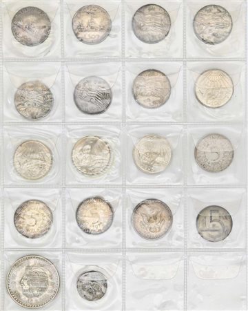 Lotto di 11 monete da 500 Lire della Repubblica Italiana e 7 monete d'argento...