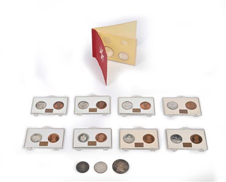 1 Scudo, 2 Scudi S.M.O.M 1965 e 1973; 8 serie da 9 Tarì e 10 Grani e 1 Lira...