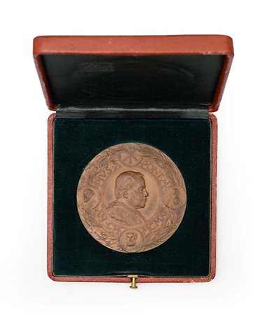 Medaglia in bronzo Pio X 1913- Opus Stabilimenti Stefano Johnson Milano Entro...