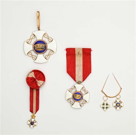 Ordine della Corona d'Italia: Croce da Ufficiale e da Commendatore della...