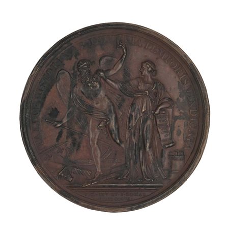 Medaglia in bronzo commemorativa di Ludovico Antonio Muratori (1672-1750);...