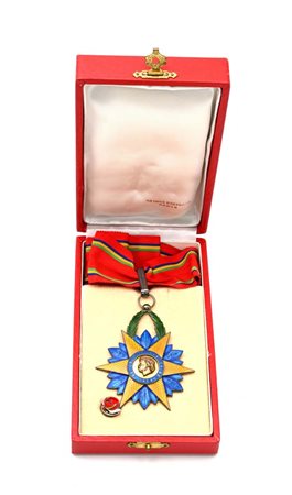 Ordine da Cavaliere della Stella Equatoriale del Gabon in argento e smalti,...