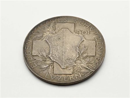 Medaglia in argento per i Tiri Federali di Lucerna 1901 (opus H. Frei)....