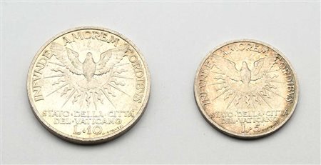 5 e 10 lire 1939 Sede Vacante Città del Vaticano
