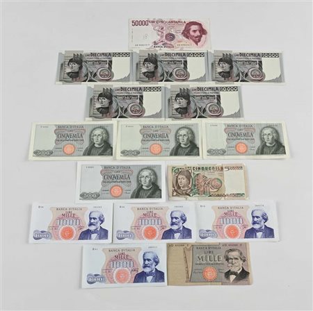 Lotto cartamoneta italiana: 1.000 Lire Verdi Decreto 14 luglio e 28 giugno...