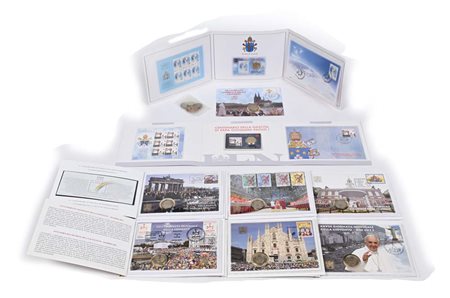 Lotto 2 Euro in Cover ufficiale con francobollo Città del vaticano 2005,...