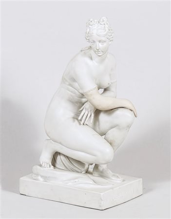 GRUPPO IN BISCUIT Manifattura Ginori, fine del XIX secolo raffigurante Venere...