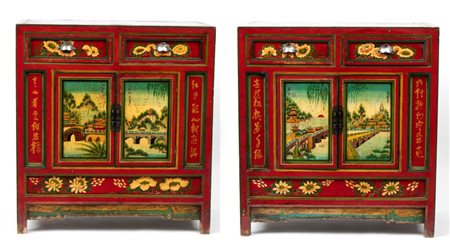  
Rara coppia di mobili di design cinesi Cina, Mongolia interna, Rivoluzione Culturale
 100 x 94 x 50 cm