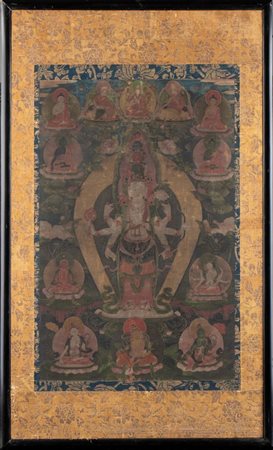  
Thangka Cina, Tibet, dinastia Qing, XIX secolo
 32 x 50 cm