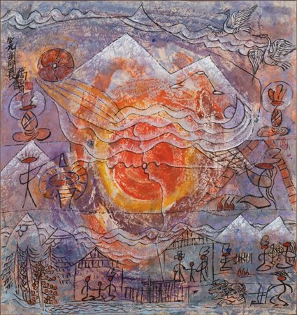  
Zhang Chun He (1958- ) “La Montagna Yulong” 
 75 x 75 cm