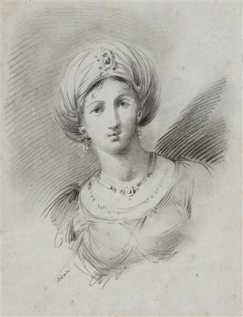 Giuseppe Bernardino Bison (Palmanova, 1762 - Milano, 1844) - Ritratto di fanciulla con turbante