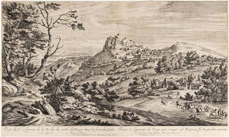 Adriaen Frans Boudewyns (Bruxelles, 1644 - ivi, 1711) da Adam François van der Meulen (Bruxelles, 1632 - Parigi, 1690) - Veduta di Saint Laurent de la Roche