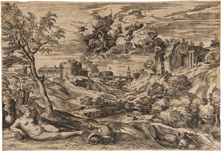 Cornelis Cort (Hoorn, 1533 - Roma, 1578) - Angelica salvata da Ruggero