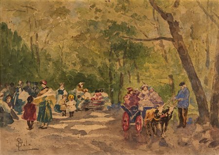 Paolo Sala (Milano, 1859 - 1924) - Nel parco