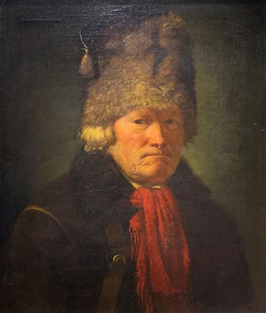 Knut Alfred Ekwall (attribuito a) (Svezia 1843 - 1912)  - Uomo con colbacco, 19° secolo