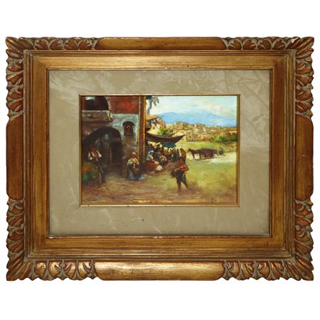 Borgo con case e personaggi