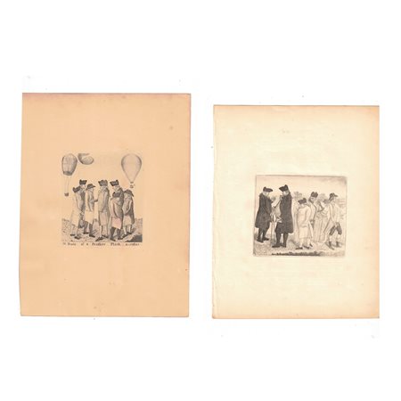 John  Kay (1742 - 1826)  - Coppia di stampe umoristiche