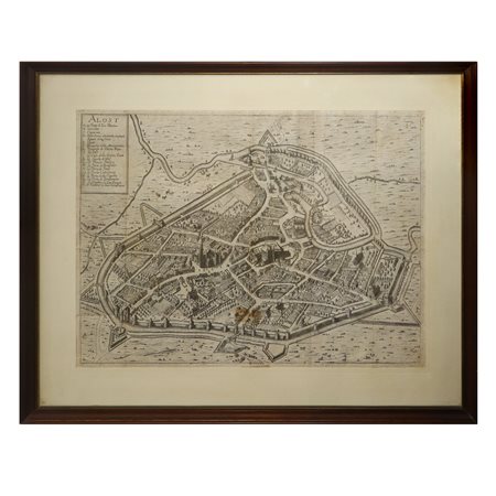 Cartina della città di Alost (Fiandra orientale Belgio, odierna Aalst), 18° secolo