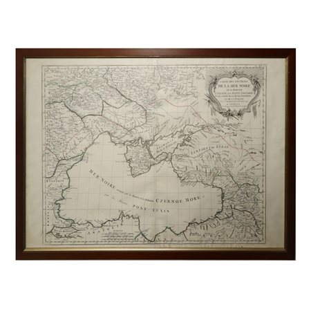 Paolo Santini - Carte des Enviros de la mere noire:  l'Ukrayne, La Petite Tartarie, et Les Confins de la Russie Europeene, et de La Turquie