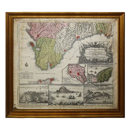 Matthaus Seutter (1678 - 1757)  - Carta geografica Andalucia e Castellum Gilbratar