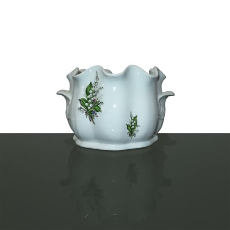 Limoges - Vaso in porcellana Limoges dipinto a mano a motivi floreali