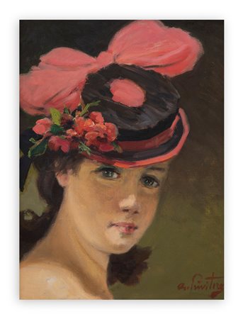 ANTONIO PRIVITERA (1940) - Cappello rosso e nero