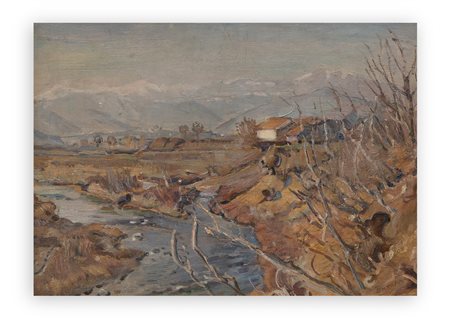 DOMENICO BURATTI (1881-1960) - Riva della Stura, 1945