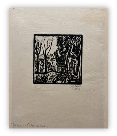 NICOLA GALANTE (1883-1969) - Paese sul Sangone, 1935