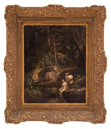 Giuseppe Palizzi - Bagno nei pressi di Fontainebleau 