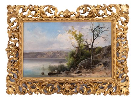 Guido Agostini - Lago di Nemi campagna di Roma (1882)