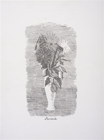 MORANDI GIORGIO (1890 - 1964) - SENZA TITOLO (FIORI IN UN VASETTO BIANCO).