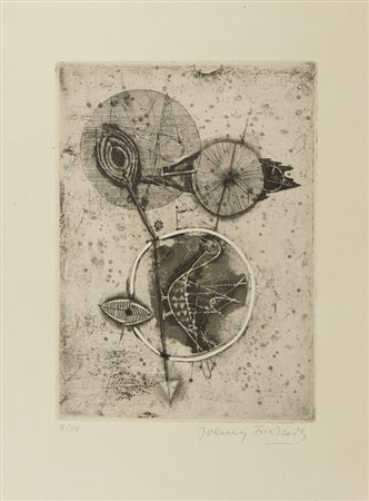 FRIEDLANDER JOHNNY (1912 - 1992) - OISEAU AU CERCLE.