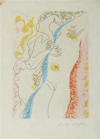 MASSON ANDRE' (1896 - 1987) - COUPLE AU CIEL ÉTOILÉ.