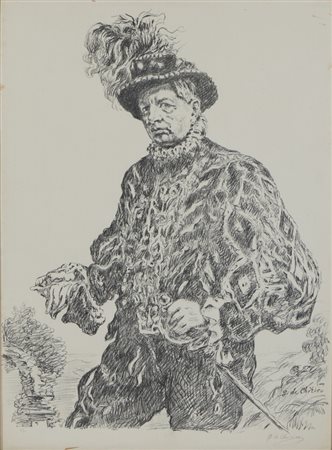DE CHIRICO GIORGIO (1888 - 1978) - AUTORITRATTO IN COSTUME.