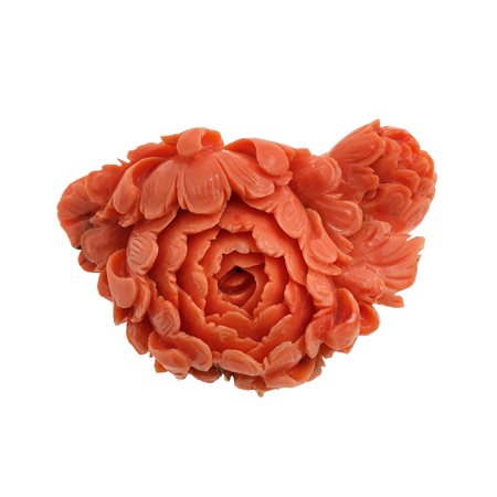 Corallo inciso a soggetto floreale privo di montatura, gr. 31,3 cm 5,2 x 3,5...