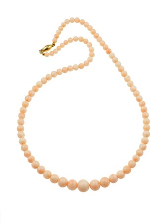 Collana con boules di corallo rosa fermezza in oro giallo 750/1000, ,, gr....
