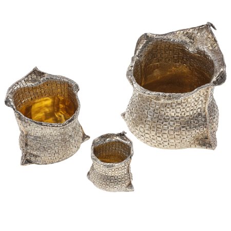 M. Buccellati. Tre portaoggetti 'sacchi' argento e argento dorato,...