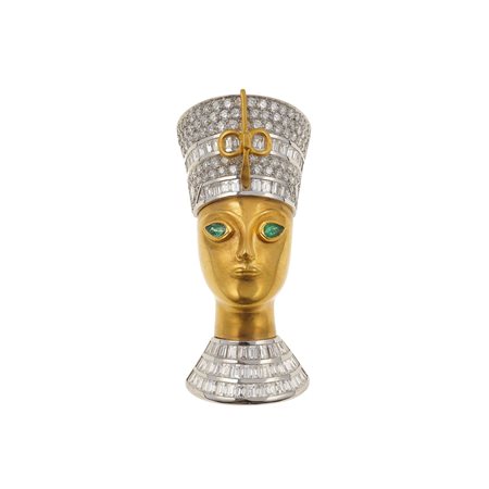 Martignetti. Spilla 'La Nefertite' con diamanti taglio brillante per ct 9.13,...