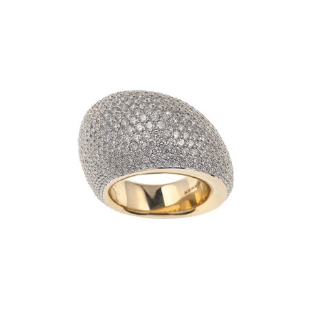 Vhernier. Anello 'Pirouette' con pavè di diamanti montatura in oro giallo ed...