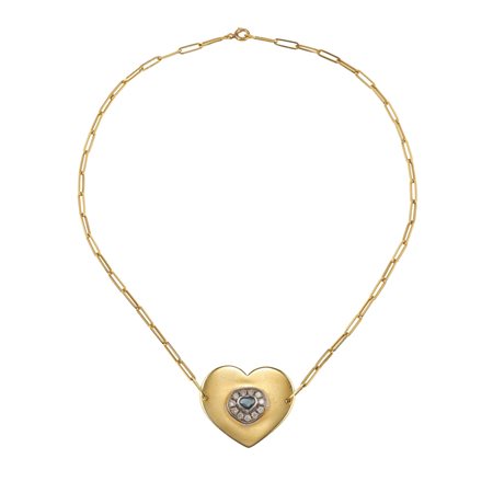 Din Van per Cartier. Girocollo 'Cuore' con zaffiro e diamanti montatura in...