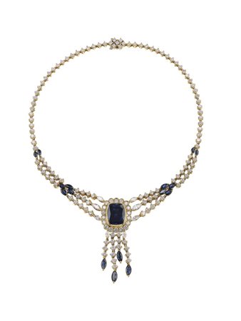 Damiani. Girocollo con diamanti taglio brillante e navette per ct 14.30 circa...