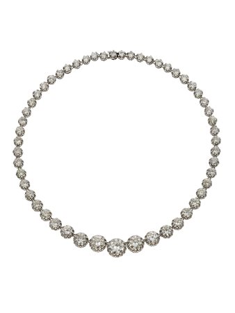 Rivière con diamanti taglio brillante per ct 27.50 circa montatura in platino...