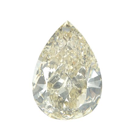 Diamante fancy light yellowish brown, taglio goccia di ct 7.01,...